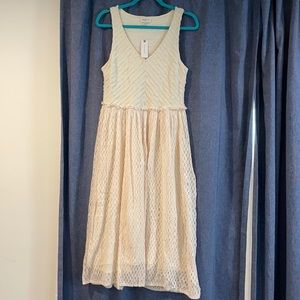 Anthropologie NWT cream sum dress Meadow Rue sz M